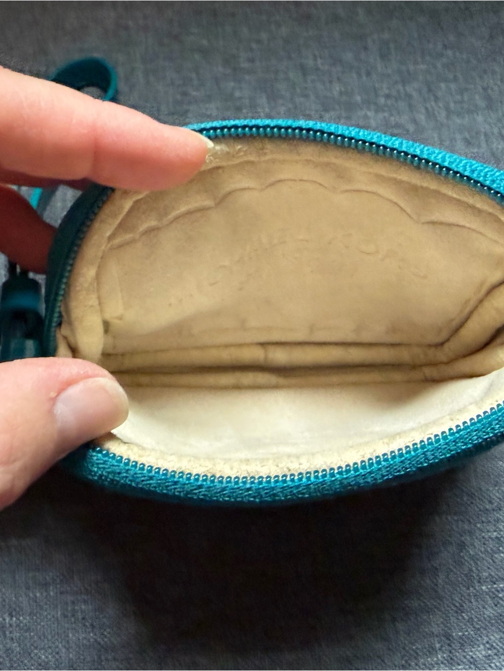 Michael Kors Turquoise Embossed MK Coin Purse - Picture 4 of 9